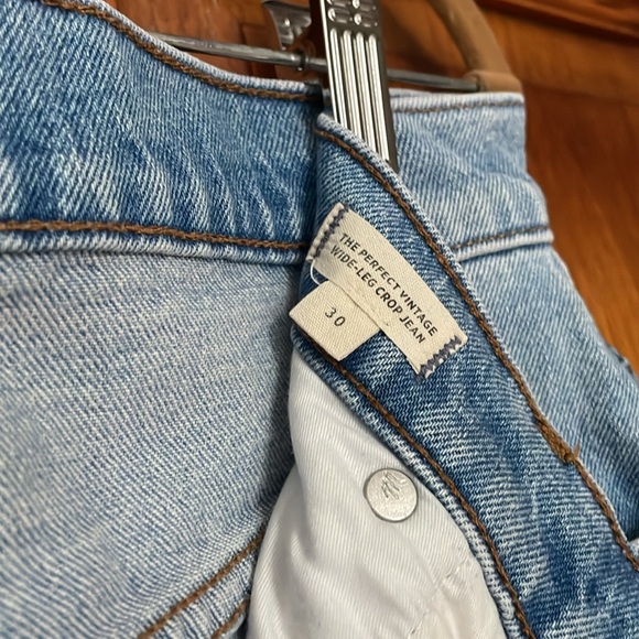 Madewell Perfect Vintage Wide Leg Distressed Crop Jeans - Picture 3 of 4